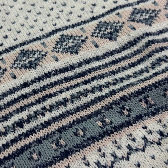 Lizwear Sweater Women's Large Ivory Knit Crew Romantic Classics 1/4 Zip Thermal - Picture 4 of 11